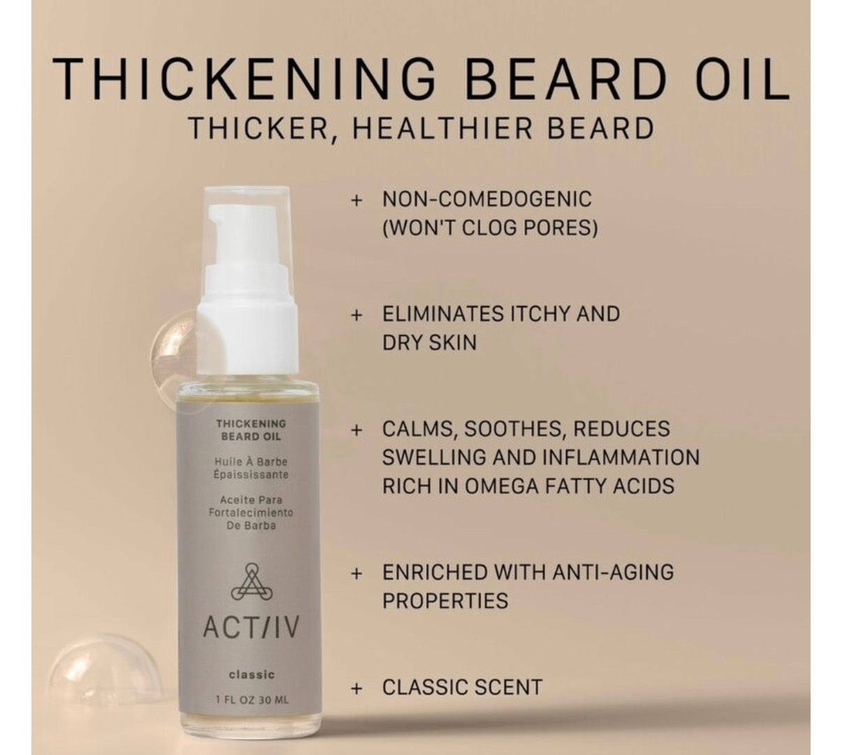 Actiiv Trio homme huile à barbe