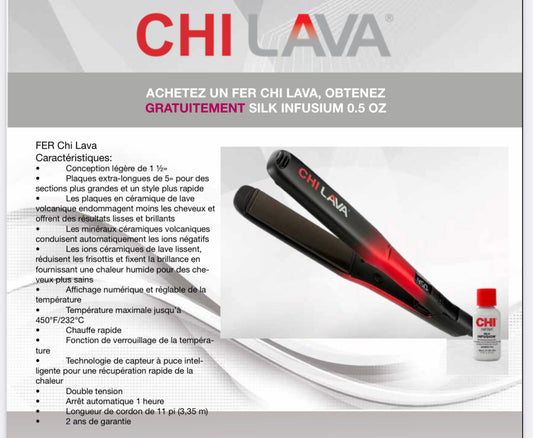 CHI Fer plat Lava + Silk Infusion 0.5 oz