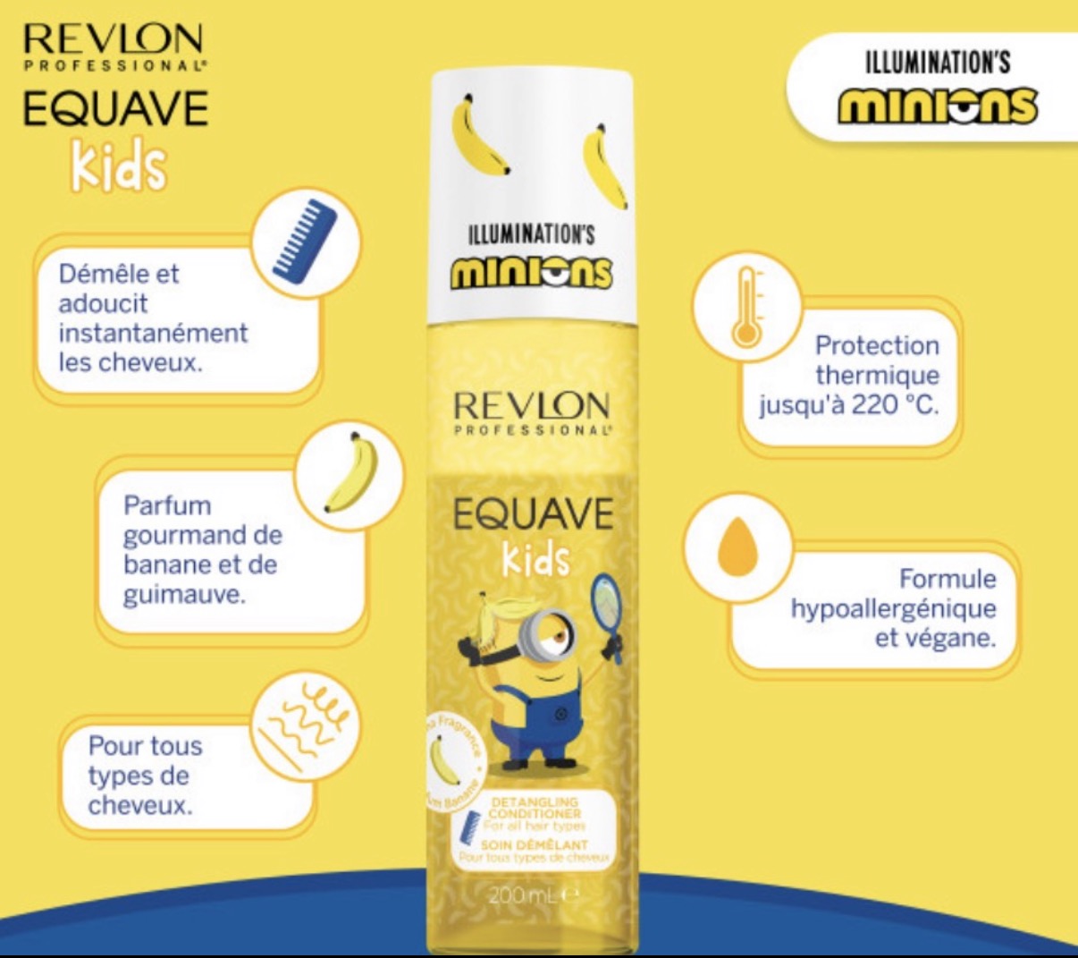 Revlon Equave Kids Soin démêlant minion édition limitée
