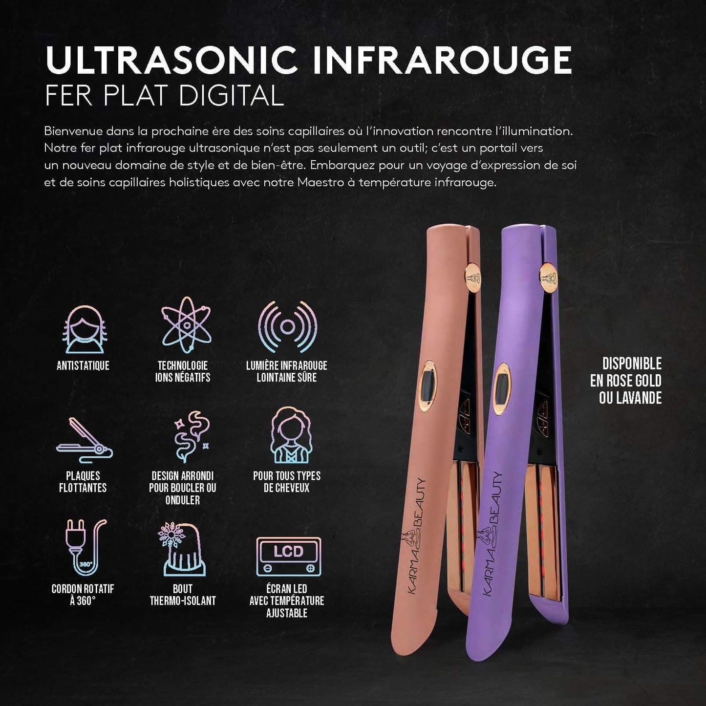 KARMA BEAUTY FER PLAT DIGITAL ULTRASONIC INFRAROUGE